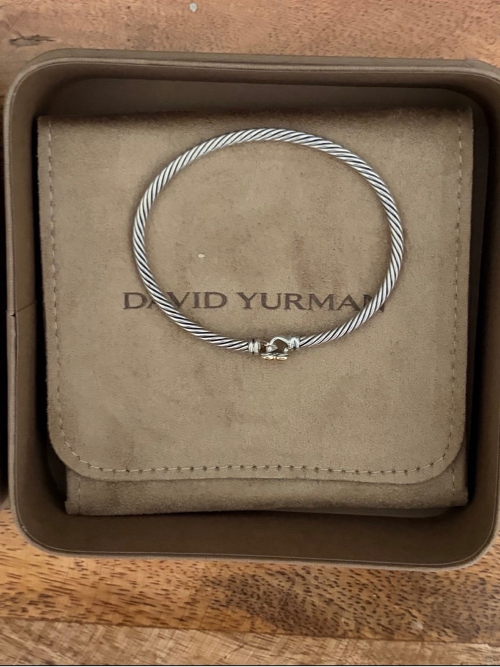 David Yurman Two-Tone Cable Bracelet with Gold Heart - Picture 5 of 8